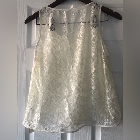 American Apparel Ivory Lace Sleeveless Tank - Picture 4 of 8